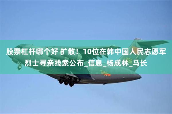 股票杠杆哪个好 扩散！10位在韩中国人民志愿军烈士寻亲线索公布_信息_杨成林_马长