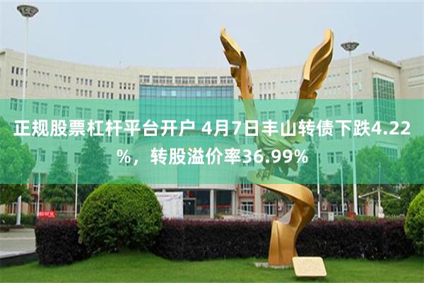 正规股票杠杆平台开户 4月7日丰山转债下跌4.22%，转股溢价率36.99%