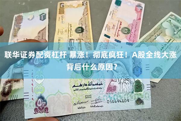 联华证券配资杠杆 暴涨！彻底疯狂！A股全线大涨 背后什么原因？