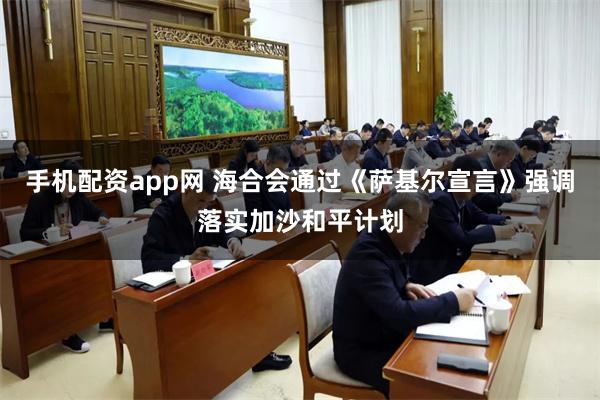 手机配资app网 海合会通过《萨基尔宣言》强调落实加沙和平计划